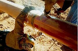 Welding on a pipe